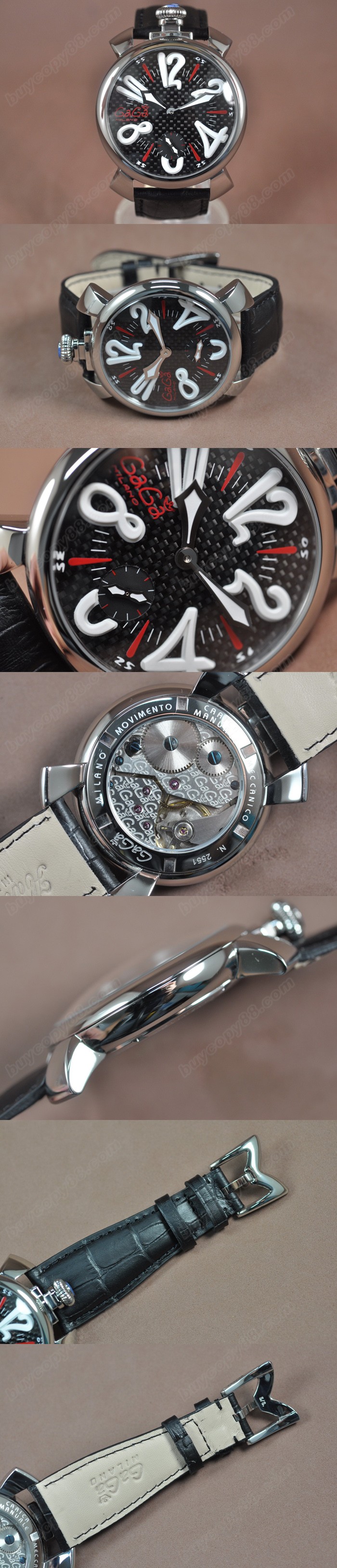 女神卡卡GaGa Milano SS/LE Carbon fiber Dial Asian 6498 手上鏈搭載0