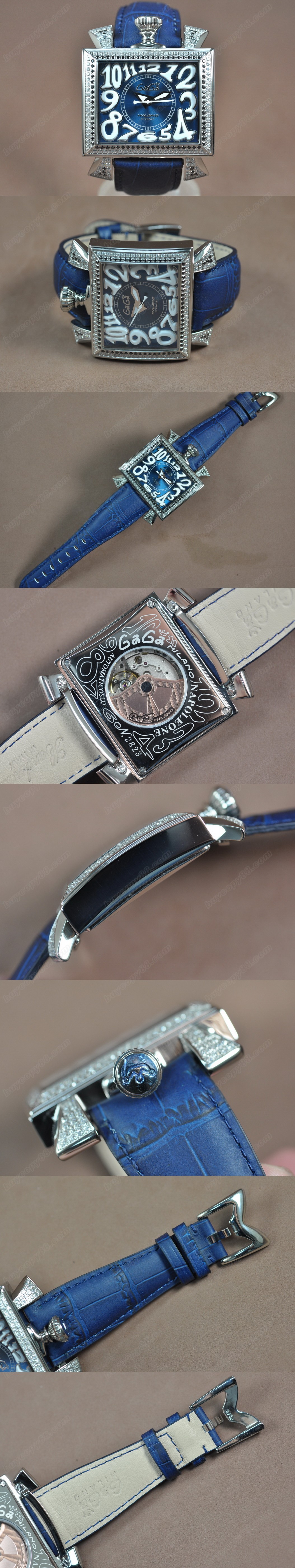 女神卡卡 GaGa Milano Napoleone SS/LE Diam Bel Blue Dial Asian 2813 自動機芯搭載0