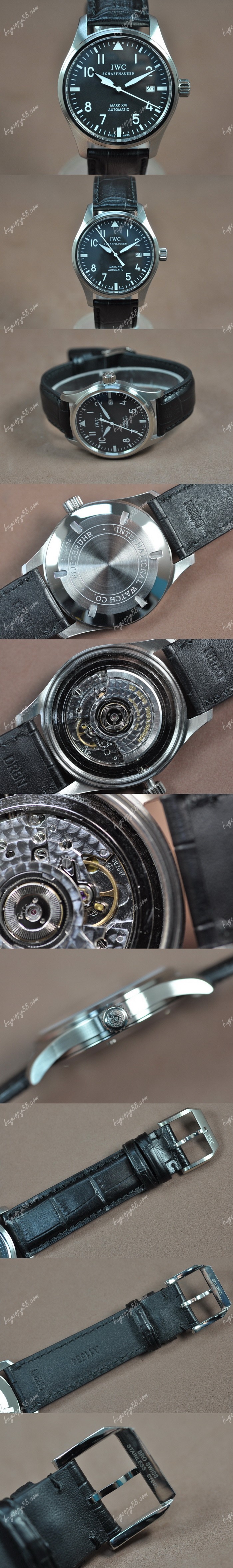  Iwc Mark XVI SS/LE Black dial Asia 2892A2自動機芯搭載0