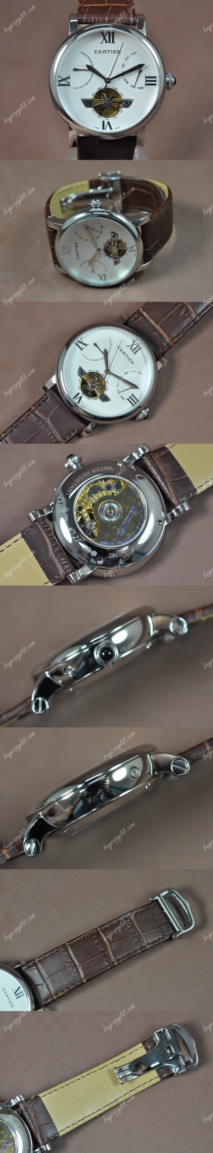  卡地亞Cartier Calender Tourbillon SS/LE White Asian自動機芯搭載0