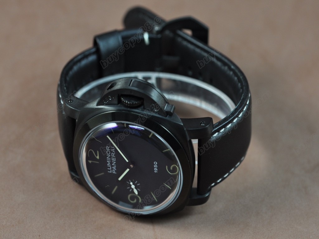 沛納海【男性用】 1950 47mm Black Dial Asia Manual 手上鏈搭載5