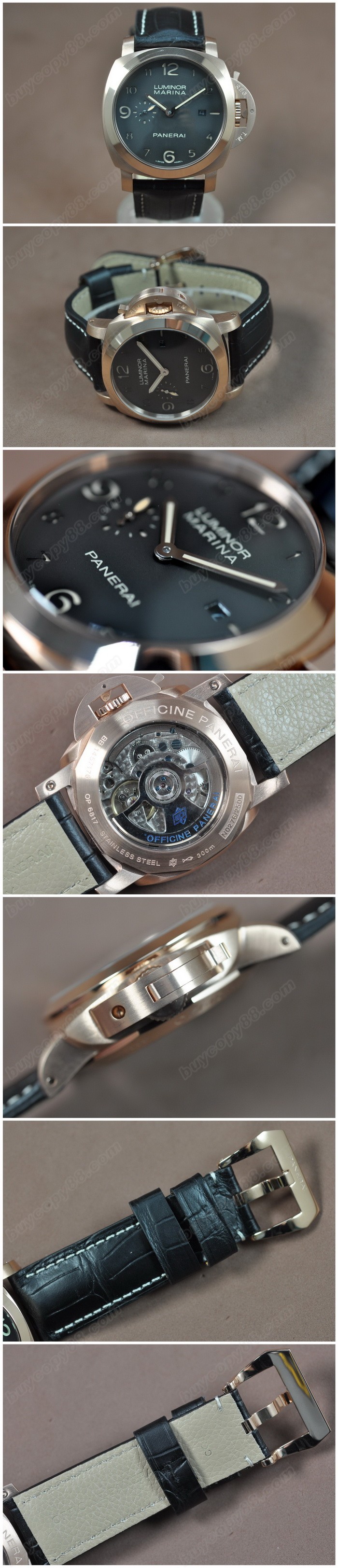 沛納海 Watches Luminor Marina 44mm SS/LE 黑 文字盤 Asia 自動機芯 搭 載   0