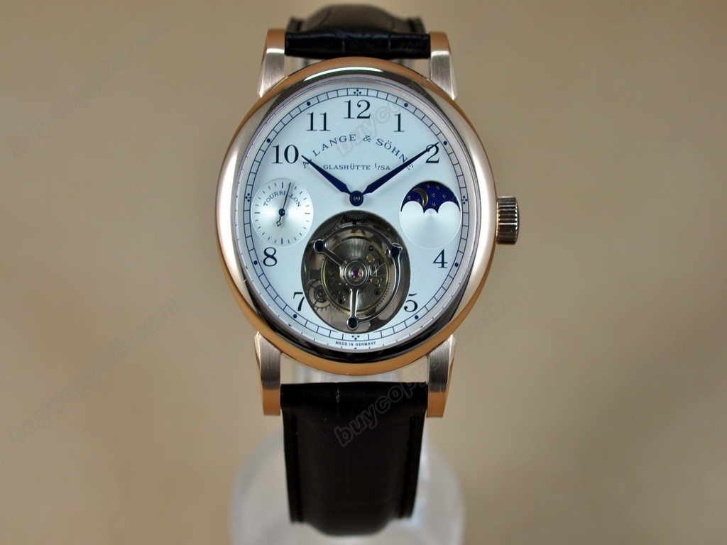 朗格錶【男性用】Tourbillon RG/LE White Asian Manual 手上鏈搭載2