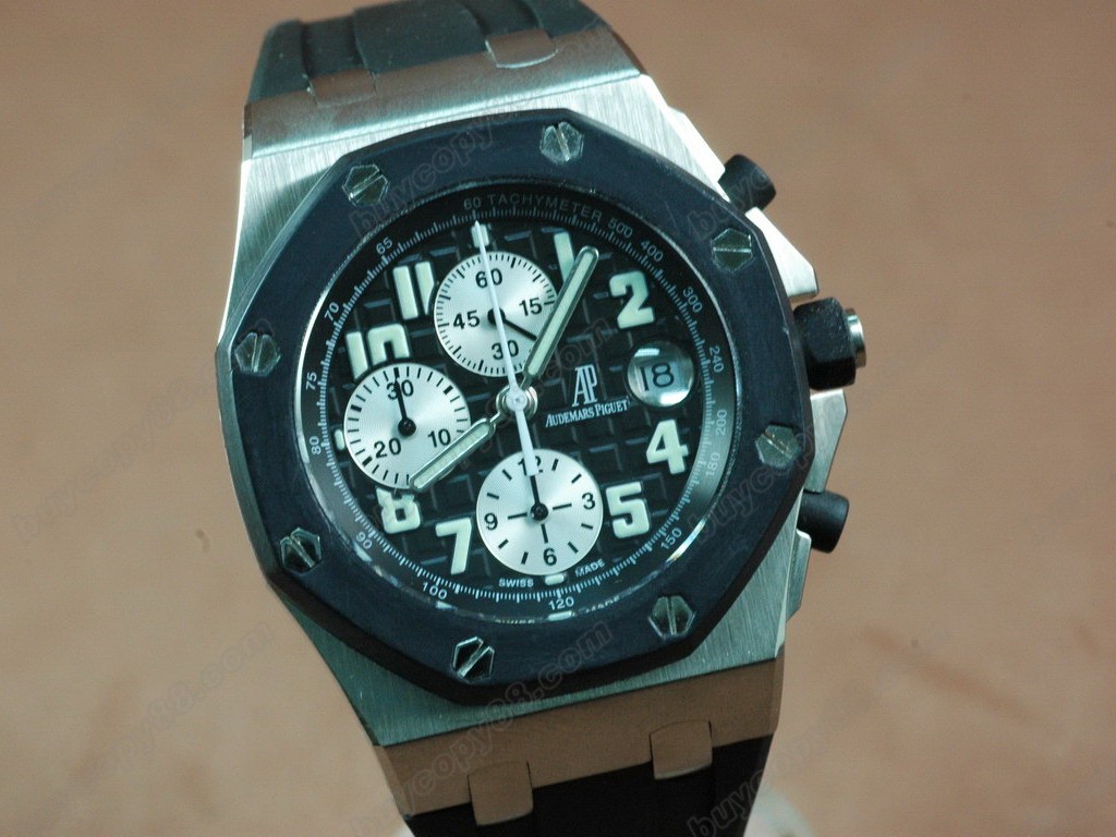 愛彼錶【男性用】 Royal Oak Chronograph SS/RU Black Asia7750自動機芯搭載10