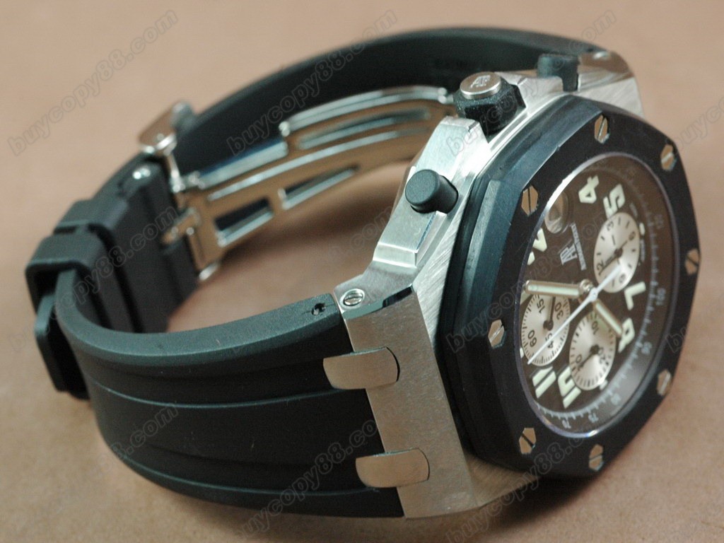 愛彼錶【男性用】 Royal Oak Chronograph SS/RU Black Asia7750自動機芯搭載8