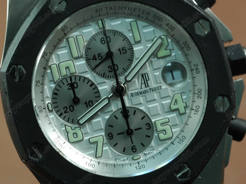 愛彼錶【男性用】 Royal Oak Chronograph SS/RU White Asia7750自動機芯搭載9