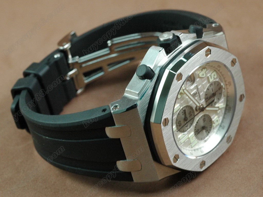 愛彼錶【男性用】Royal Oak Chronograph SS/RU White Asia7750自動機芯搭載13