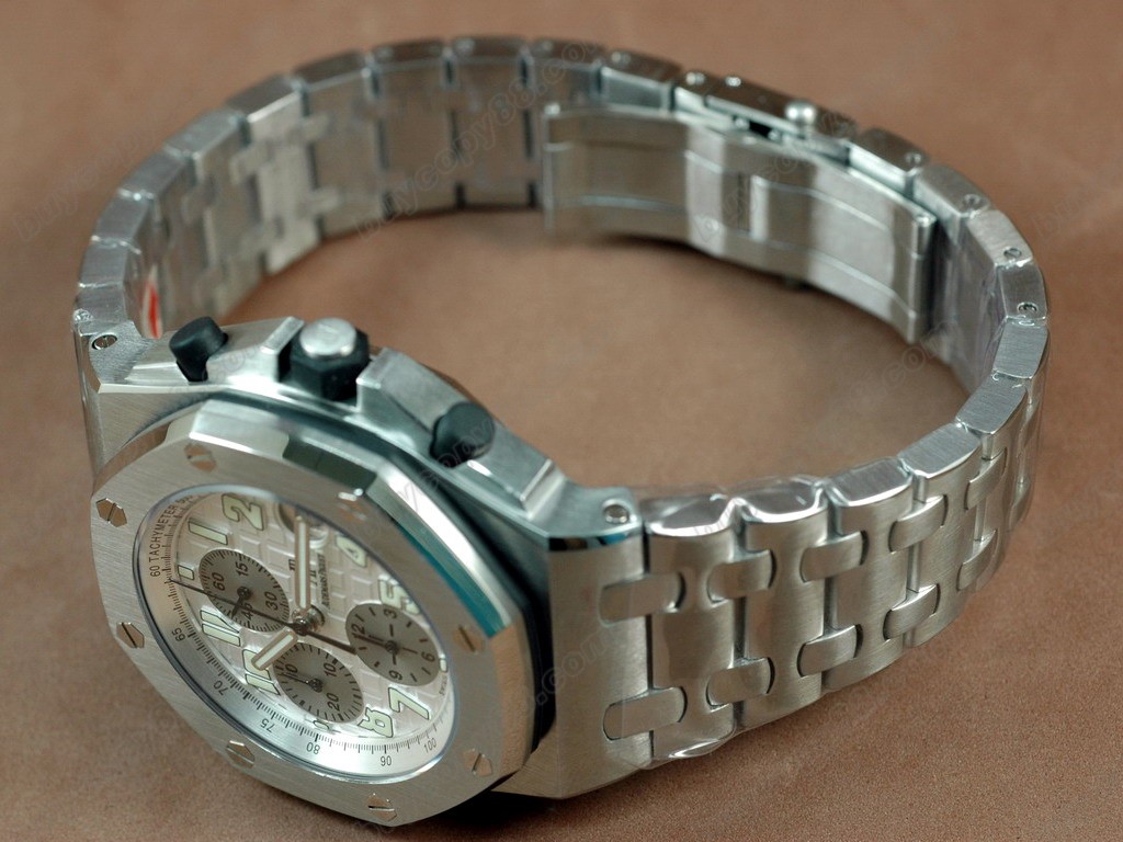 愛彼錶【男性用】Royal Oak Chronograph SS/SS White Asia7750自動機芯搭載5