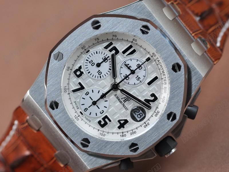 愛彼錶【男性用】Royal Oak Chronograph SS/LE Safari Wht Asia7750自動機芯搭載12