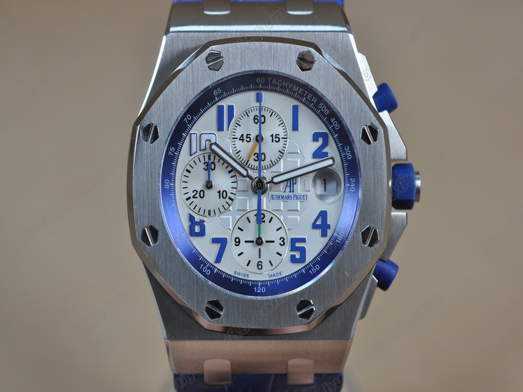 愛彼錶【男性用】 Royal Oak Chronograph SS/LE Wht/Blue Asia7750自動機芯搭載2
