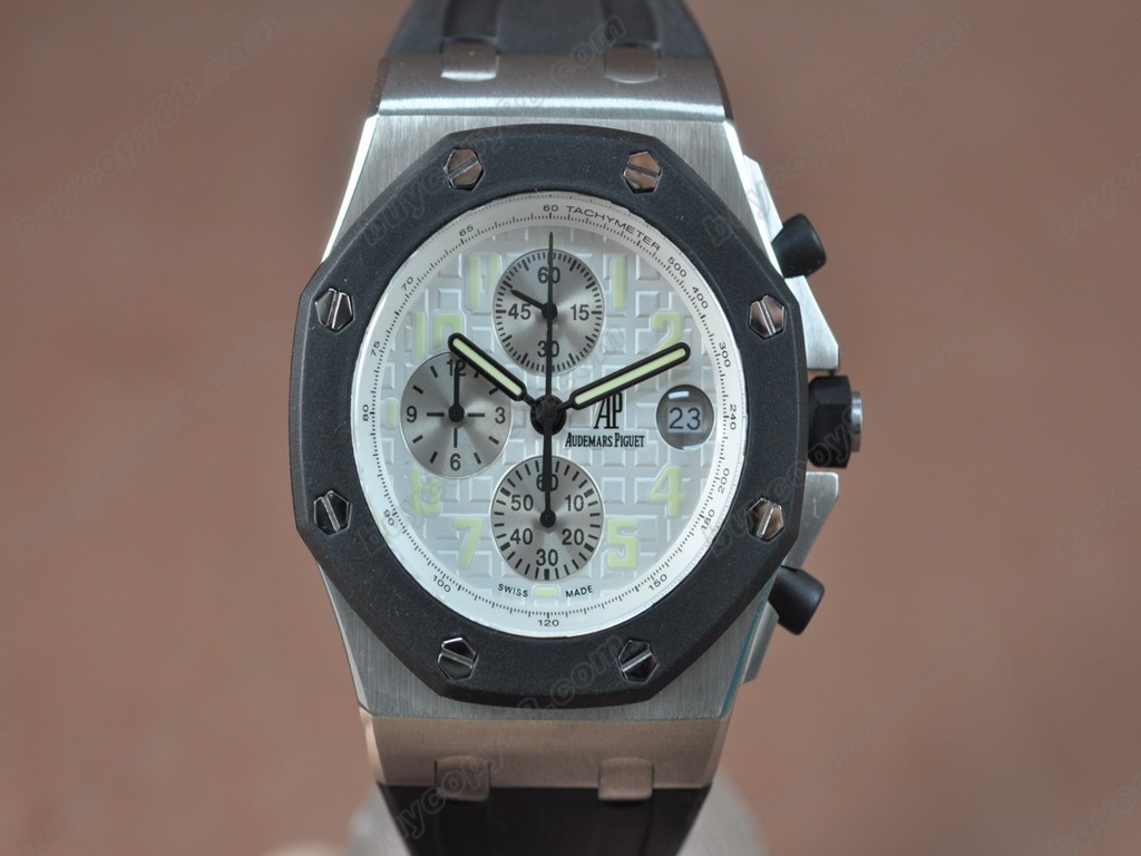 愛彼錶【男性用】Royal Oak SS/RU WhiteJapan VD76A 石英機芯搭載　8