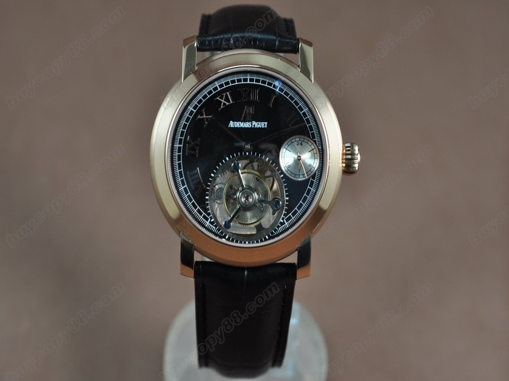 愛彼錶【男性用】Jules Audemars Classics Tourbillon RG/LE Black Flying Tourbillon手上鏈搭載3