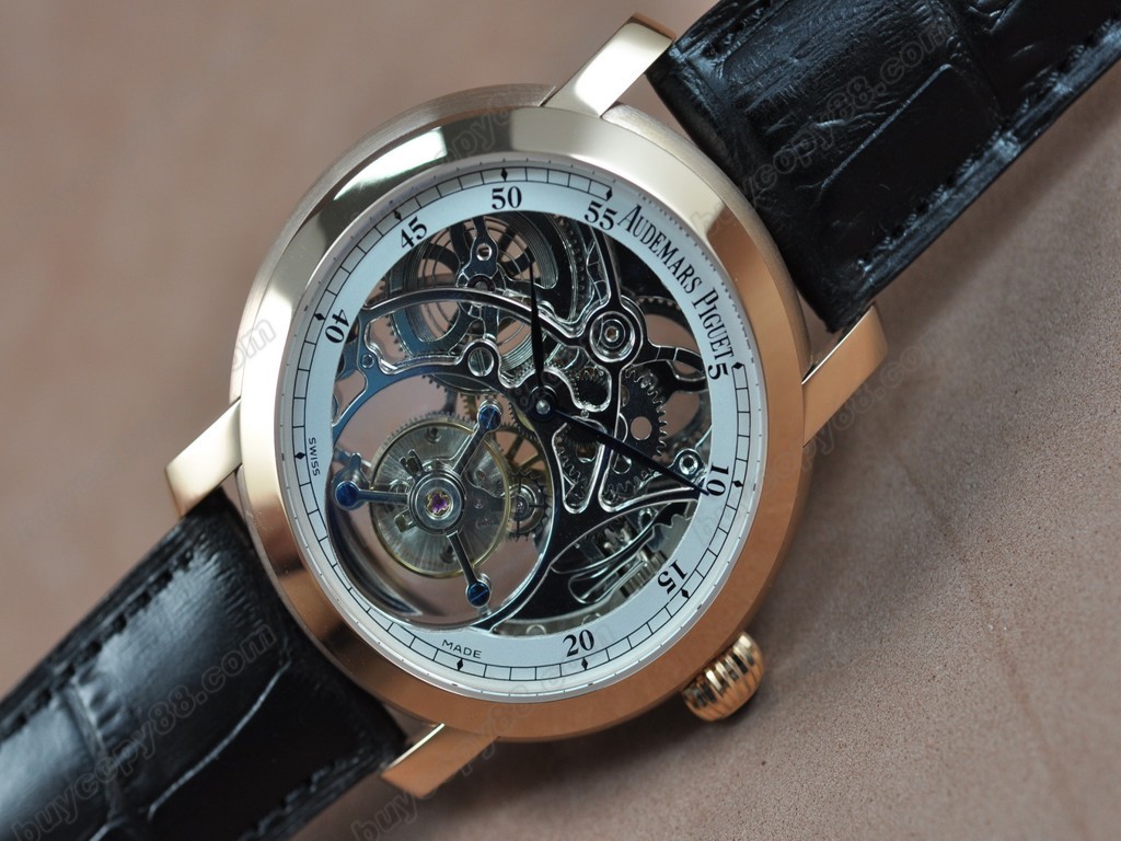 愛彼錶【男性用】 Jules Audemars Classics RG/LE White Flying Tourbillon手上鏈搭載6