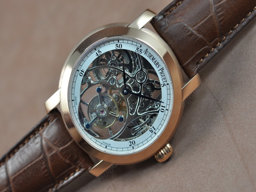 愛彼錶【男性用】 Jules Audemars Classics RG/LE White Flying Tourbillon 手上鏈搭載4