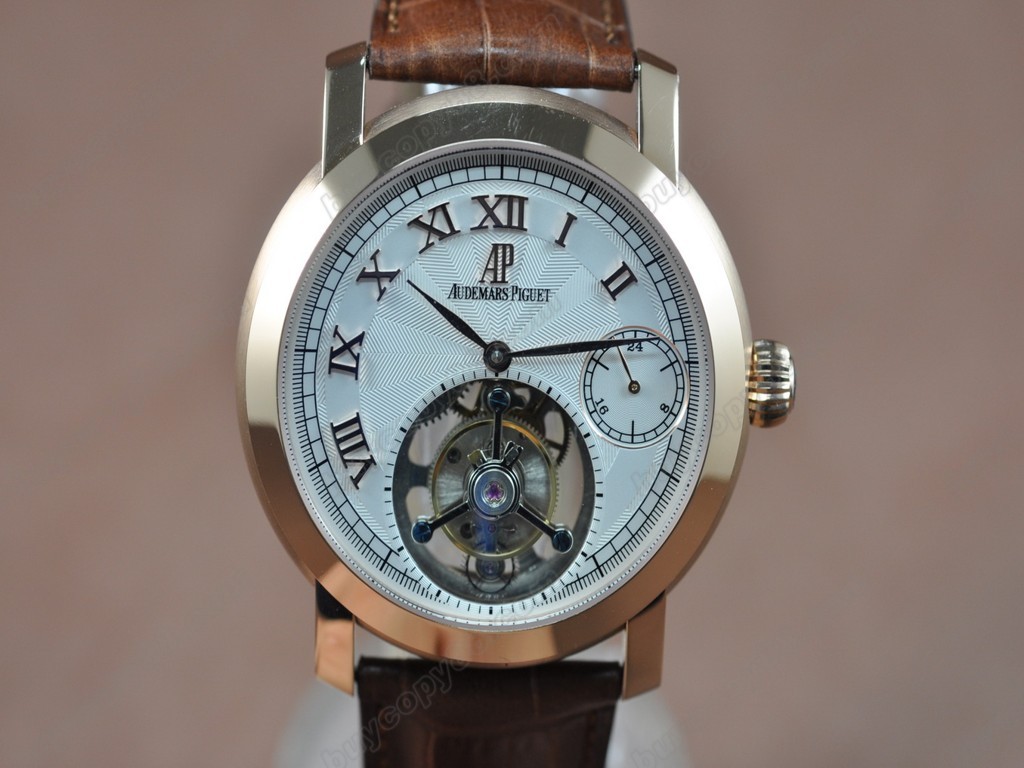 愛彼錶【男性用】Jules Audemars Classics Tourbillon RG/LE White Flying Tourbillon手上鏈搭載5