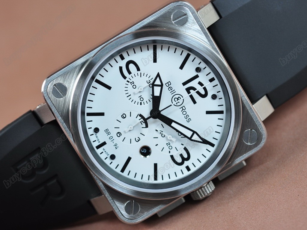 Bell & Ross【男性用】BR01-94 SS/RU White A-7750オートマチック搭載6