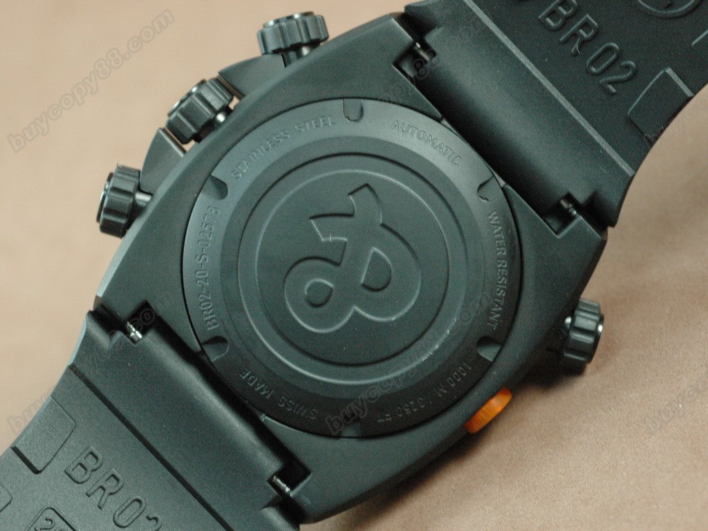 Bell & Ross【男性用】BR-02 Chrono PVD/RU Blk Num/Stk Asia 7750 自動機芯搭載1