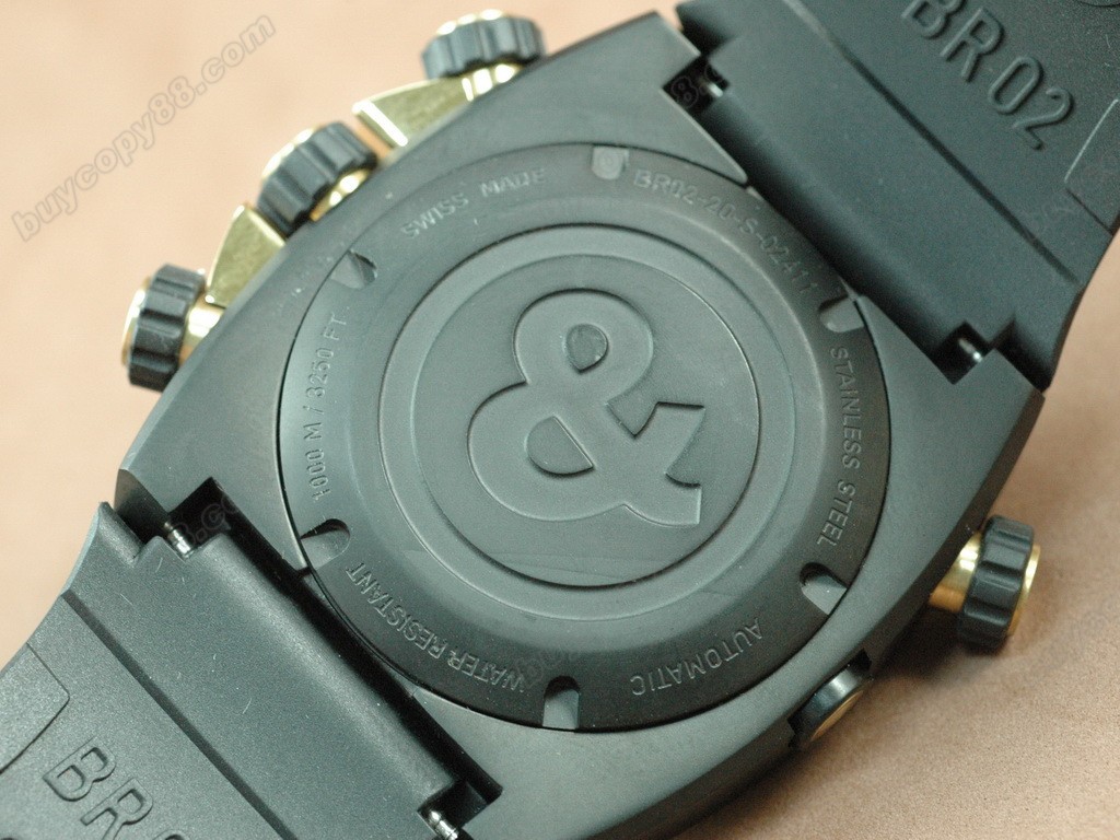 Bell & Ross【男性用】 BR-02 Chrono PVD/YG/RU Blk Num/Stk Asia 7750 オートマチック搭載5