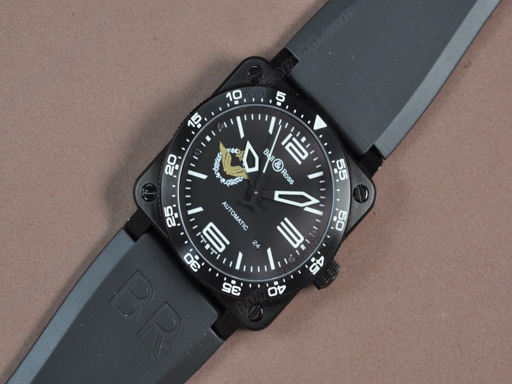 Bell & Ross【男性用】 BR03 PVD/RU French Air Force Black Dial Asia Eta 2824-2自動機芯搭載3