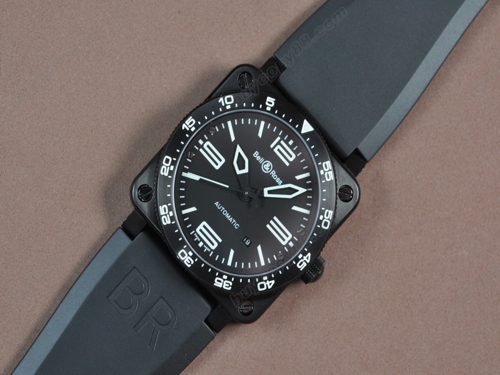 Bell & Ross【男性用】 BR03 PVD/RU  Black Dial Asia Eta 2824-2自動機芯搭載　8