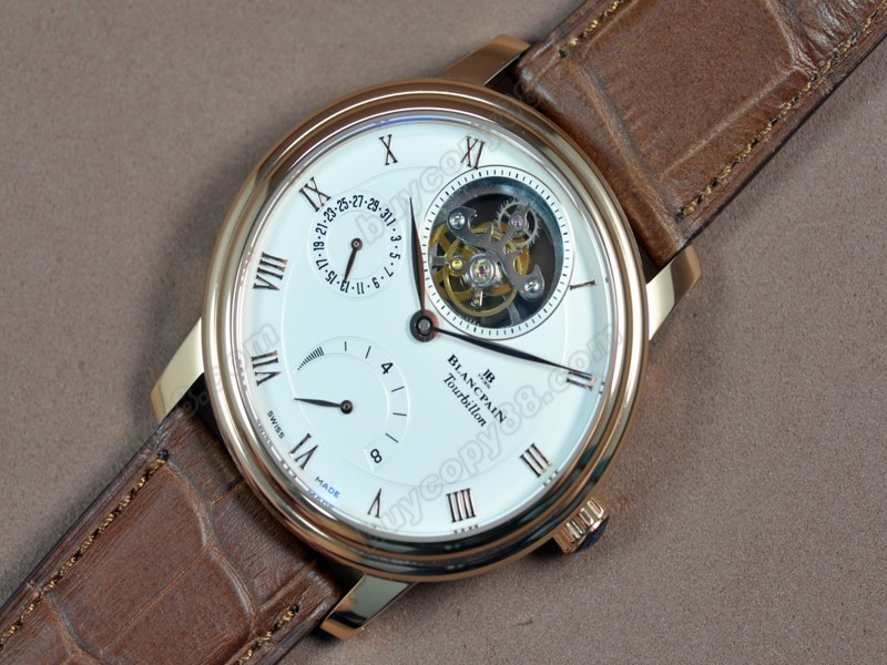 寶鉑錶【男性用】 Carrousel Tourbillon Power Reserve RG/LE White dial 手上鏈搭載4