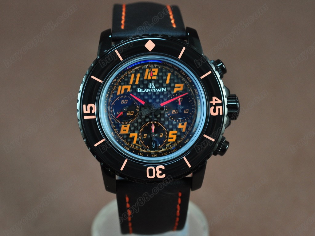 寶鉑錶【男性用】50 Fathoms Chronograph Limted Ed PVD/NY Blk/Red AsiaETA7750 自動機芯搭載 10