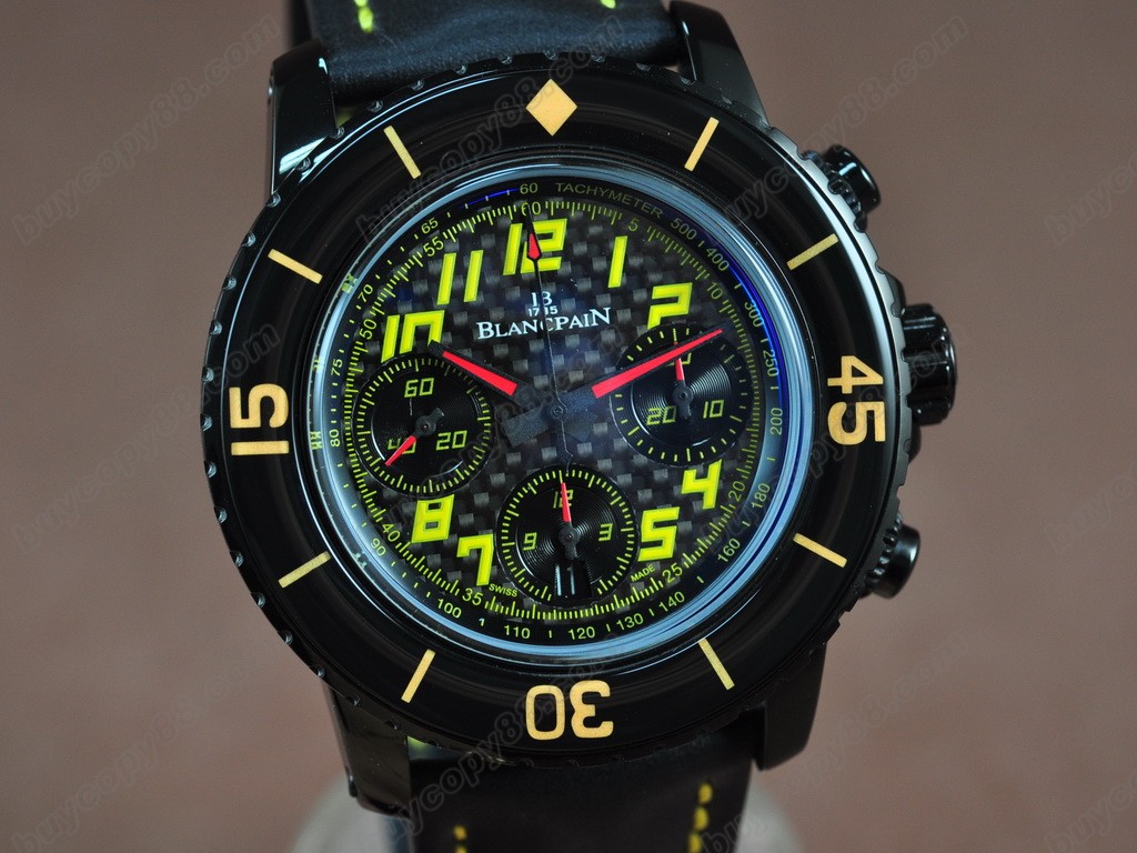 寶鉑錶【男性用】 50 Fathoms Chronograph Limted Ed PVD/NY Blk/Yel 7750 自動機芯搭載9