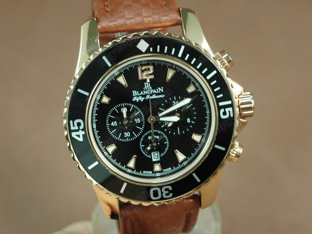 寶鉑錶【男性用】 50 Fathoms Chronograph RG/NY Blk Jap 石英機芯搭載4