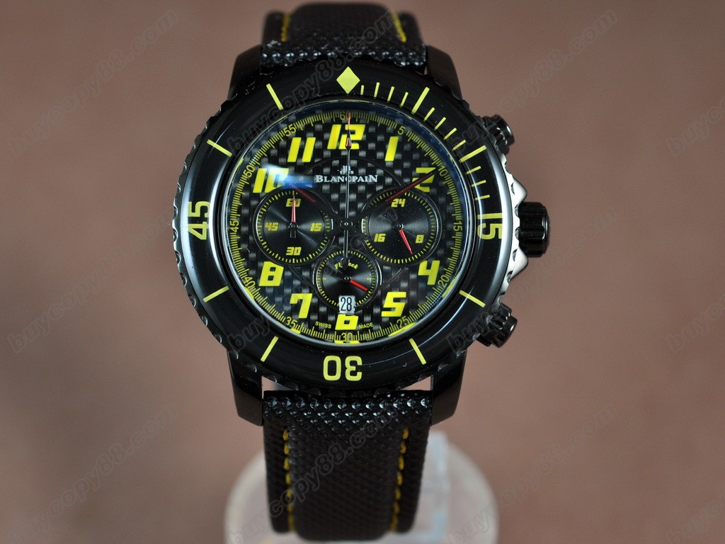 寶鉑錶【男性用】 50 Fathoms Chronograph Limted Ed PVD/NY Blk/Yel Jap 石英機芯搭載Qtz1