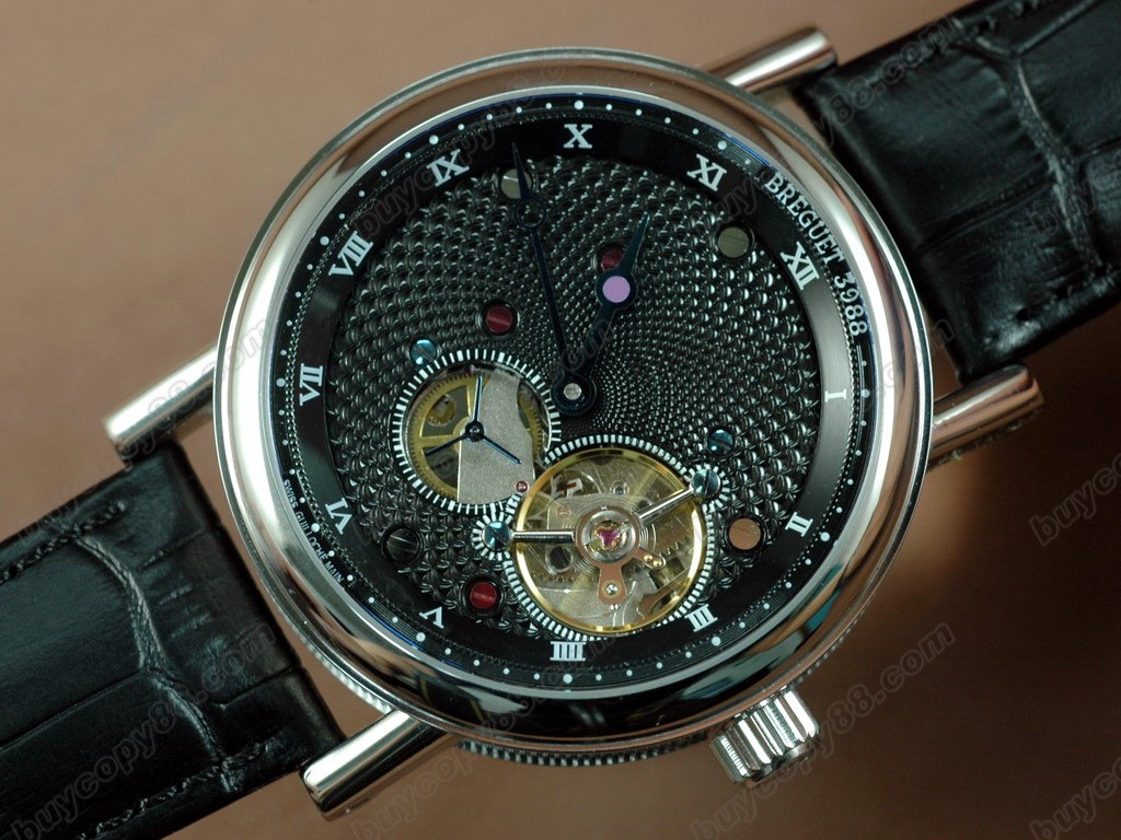 寶璣【男性用】 Tourbillon Skeleton Black Dial Roman Markers Asia Manual 手上鏈搭載12