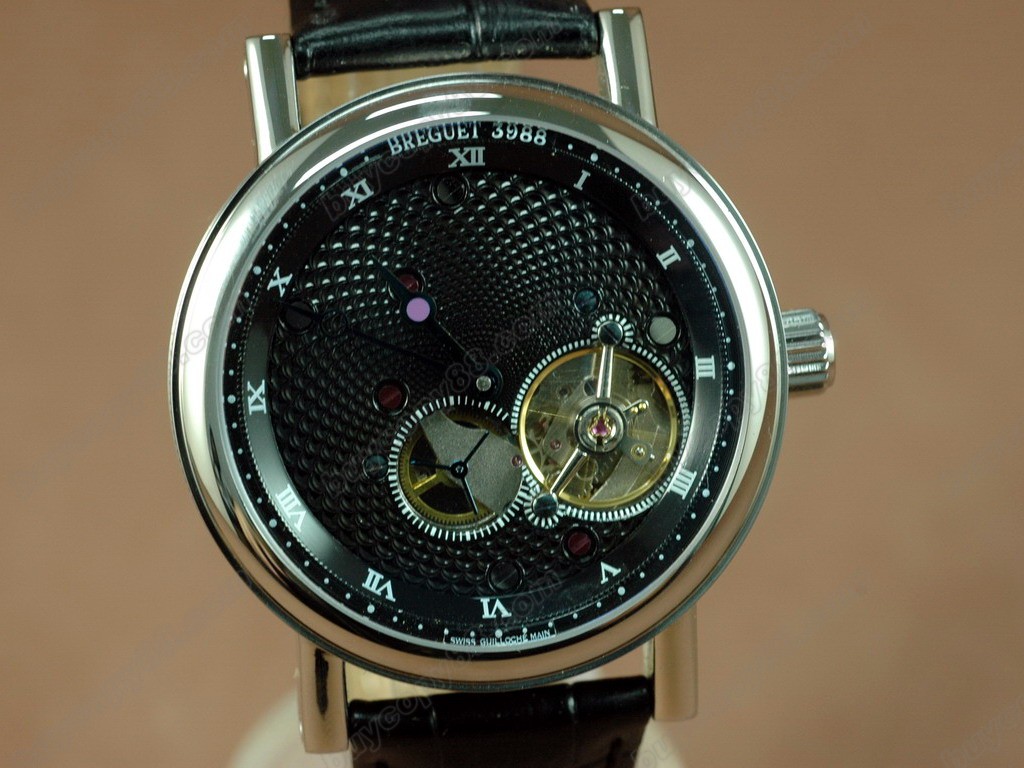 寶璣【男性用】 Tourbillon Skeleton Black Dial Roman Markers Asia Manual 手上鏈搭載10