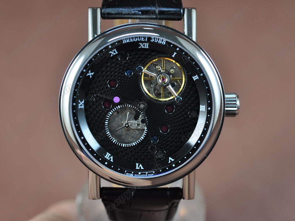 寶璣【男性用】Tourbillon Skeleton Black Dial Asia Manual 手上鏈搭載4