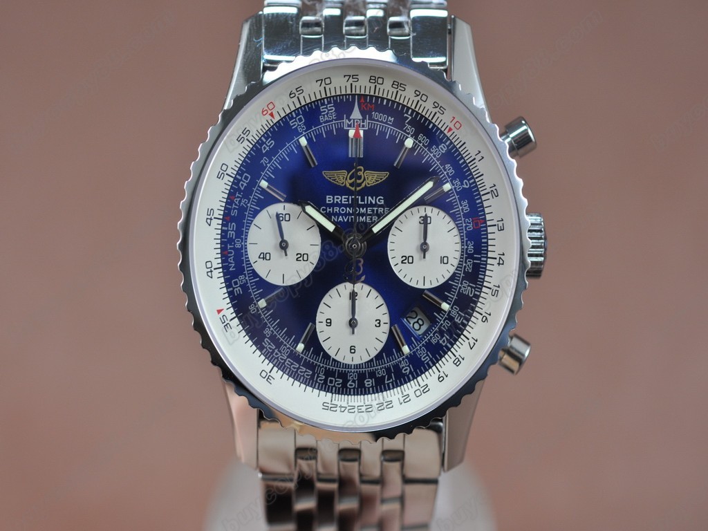 百年靈【男性用】 Navitimer Blue Dial Stick Markers Working Chronograph自動機芯搭載6