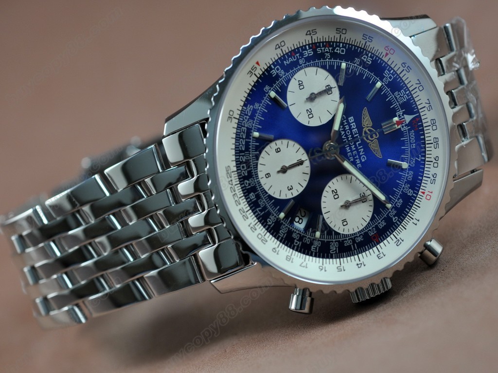 百年靈【男性用】 Navitimer Blue Dial Stick Markers Working Chronograph自動機芯搭載4