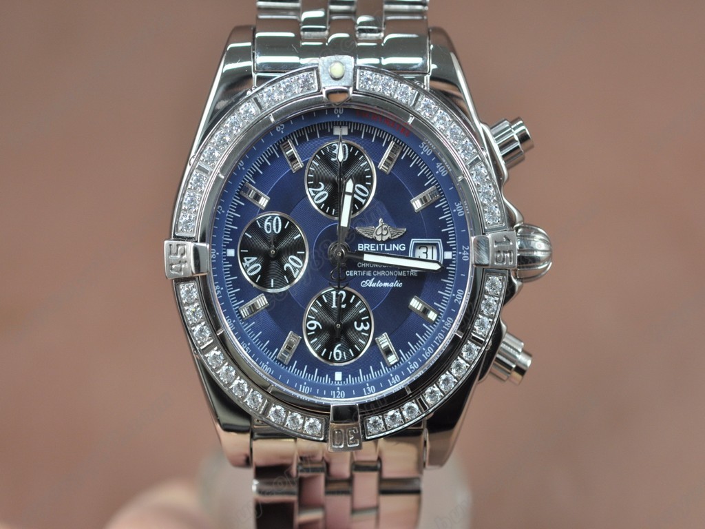 百年靈【男性用】 Chronomat Evolution SS Blue/Diam Asia7750自動機芯搭載6