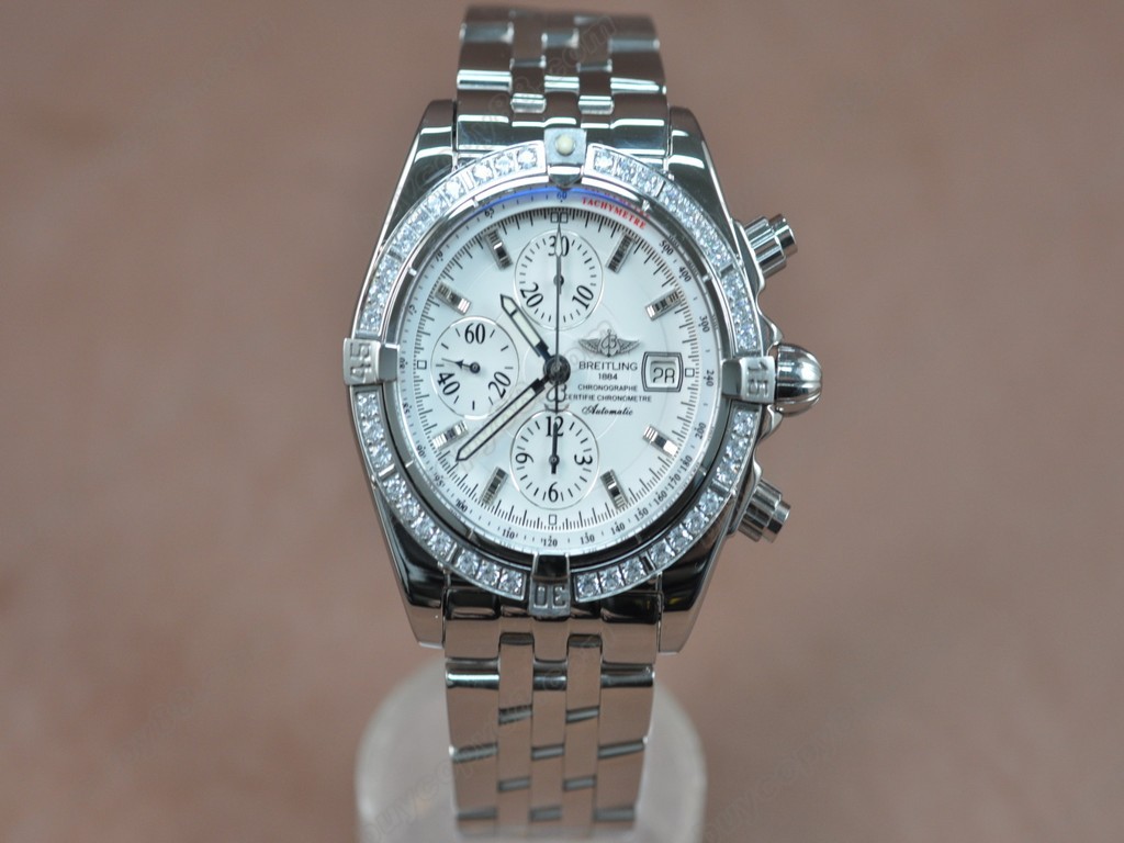 百年靈【男性用】Chronomat Evolution SS White/Diam Asia7750自動機芯搭載5