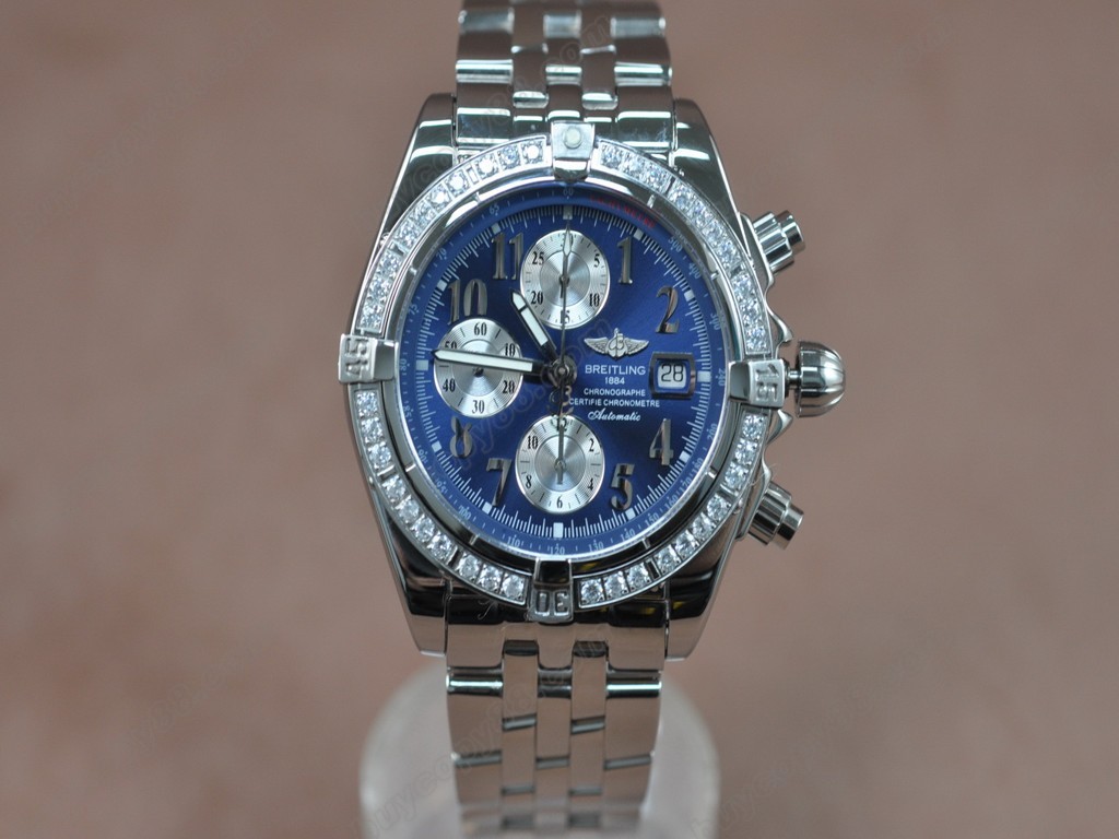 百年靈【男性用】 Chronomat Evolution SS Blue/DiamAsia7750自動機芯搭載5