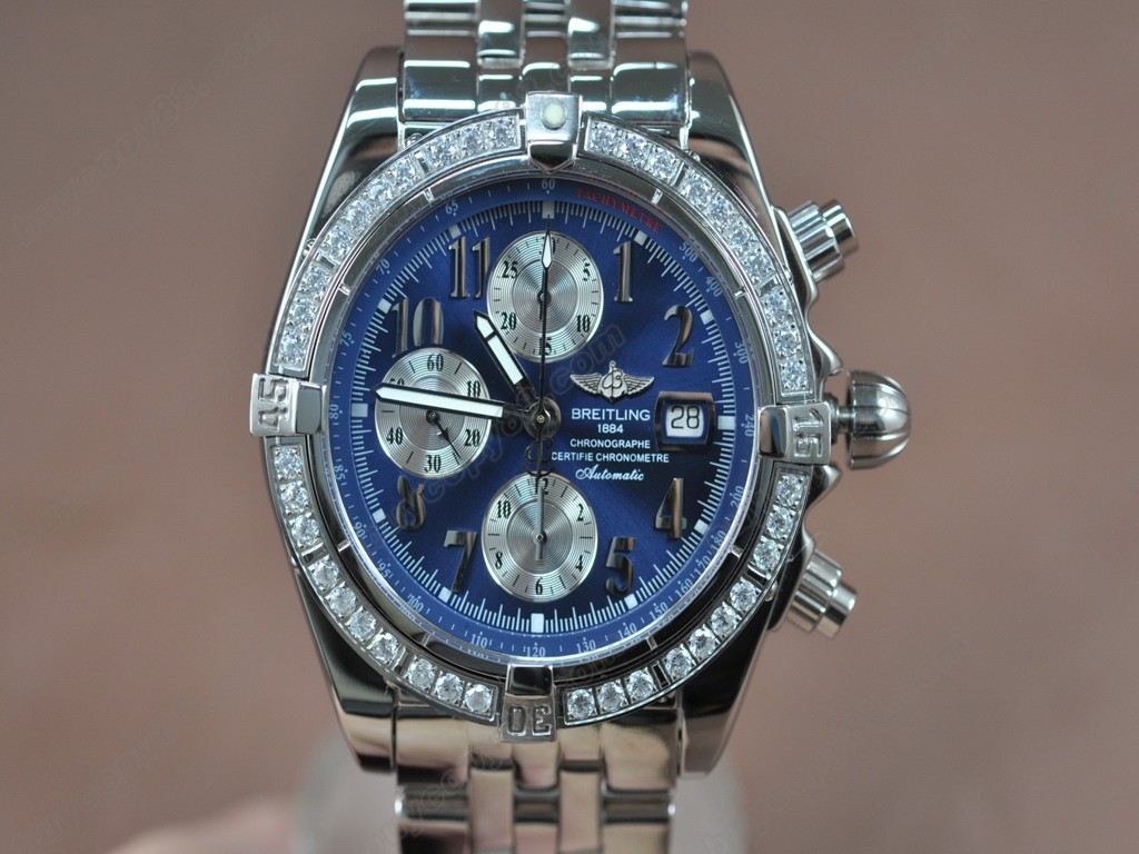 百年靈【男性用】 Chronomat Evolution SS Blue/DiamAsia7750自動機芯搭載6