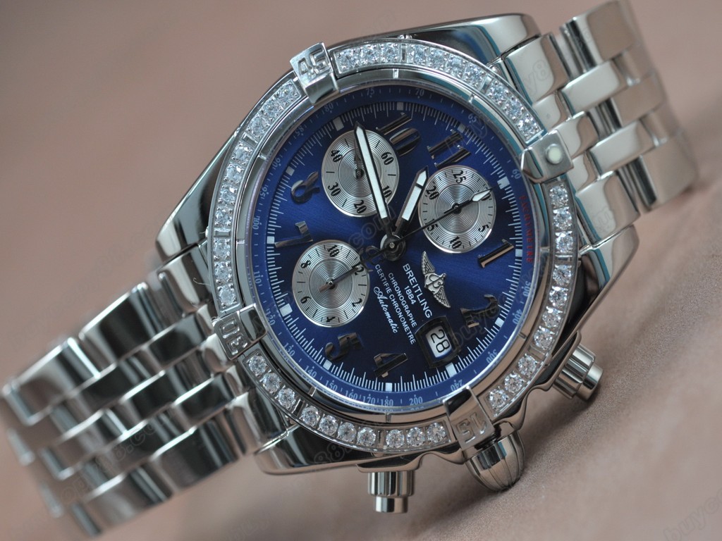 百年靈【男性用】 Chronomat Evolution SS Blue/DiamAsia7750自動機芯搭載4