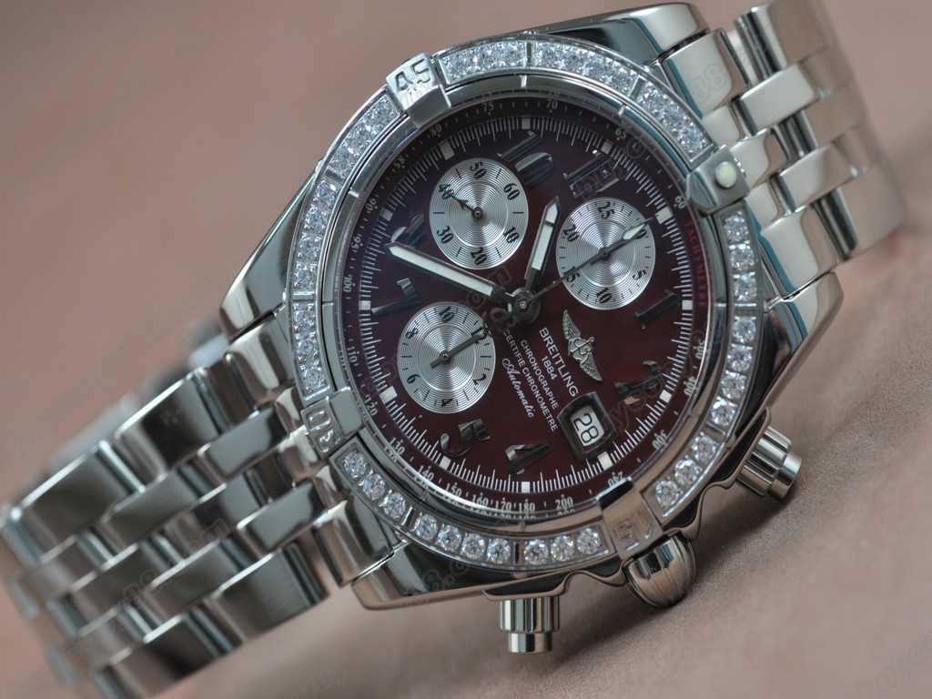 百年靈【男性用】 Chronomat Evolution SS Black/Diam Asia7750自動機芯搭載2