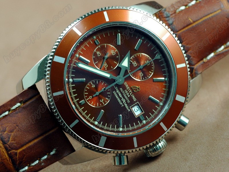 百年靈【男性用】 Superocean Heritage Chrono SS/LE Brown Asia7750自動機芯搭載6