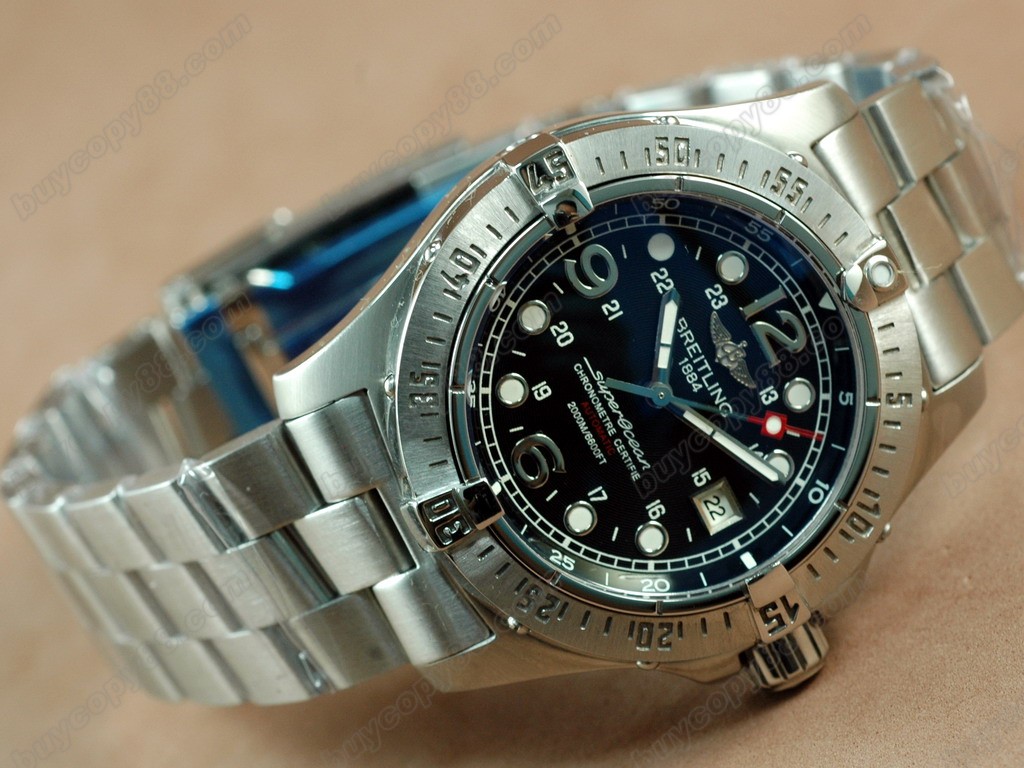 百年靈【男性用】 Superocean Steelfish SS Black Swiss Eta 2836-2自動機芯搭載　5