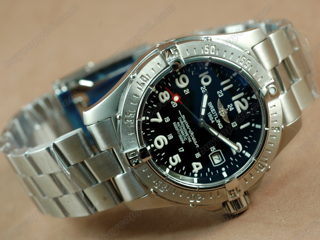 百年靈【男性用】Superocean Steelfish SS Black Swiss Eta 2824-2自動機芯搭載0