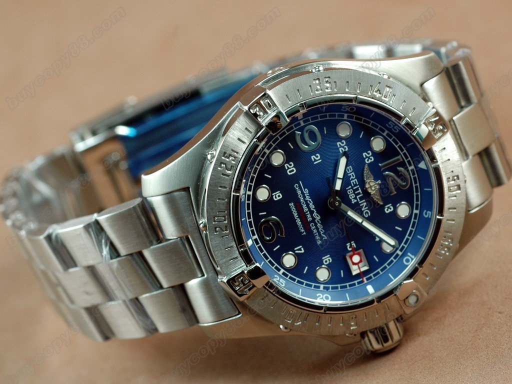 百年靈【男性用】 Superocean Steelfish SS Blue Swiss Eta 2836-2自動機芯搭載2