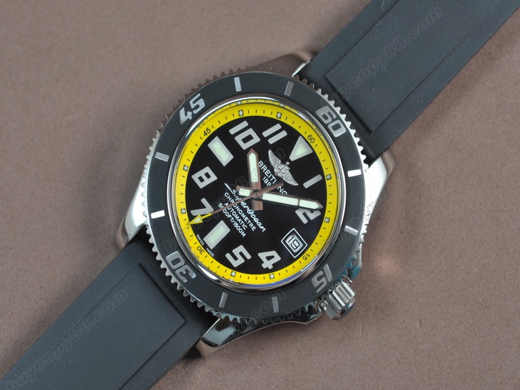 百年靈【男性用】 SuperOcean 42mm SS/RU Yellow Ultimate Edition A-2824 自動機芯搭載15