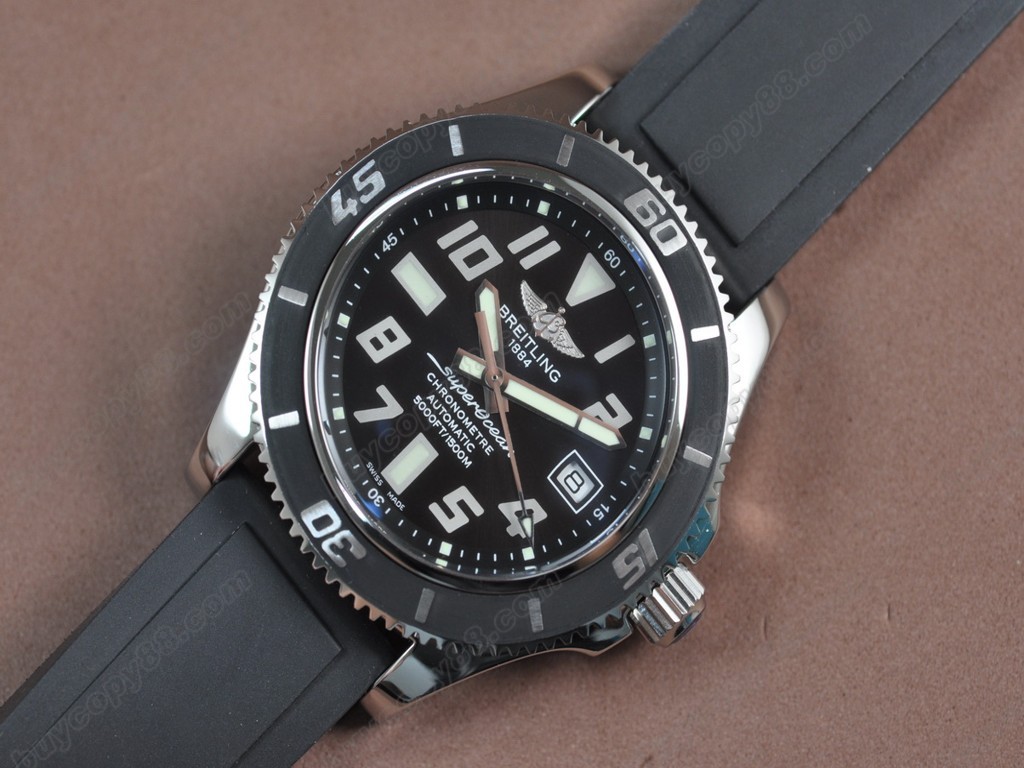 百年靈【男性用】SuperOcean 42mm SS/RU Black Ultimate Edition A-2824 自動機芯搭載13