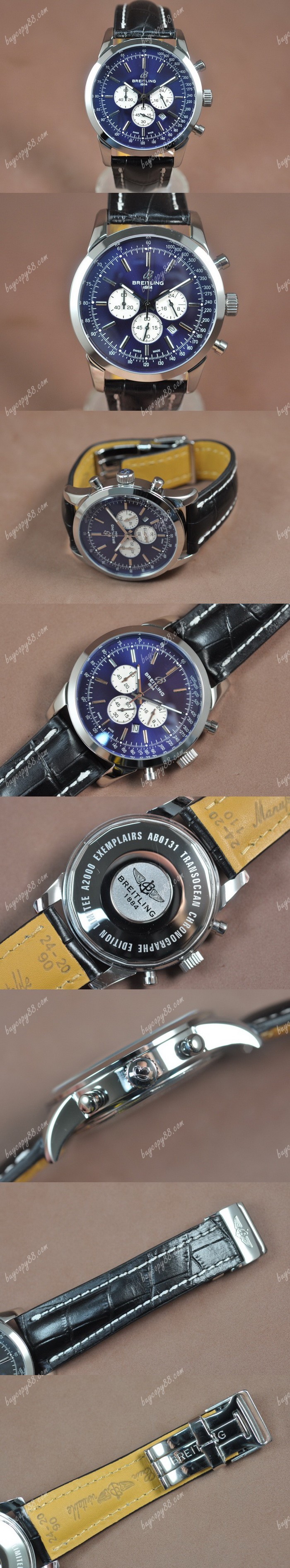 百年靈Breitling Transocean Chrono SS/LE Blue dial Jap-OS20石英錶0