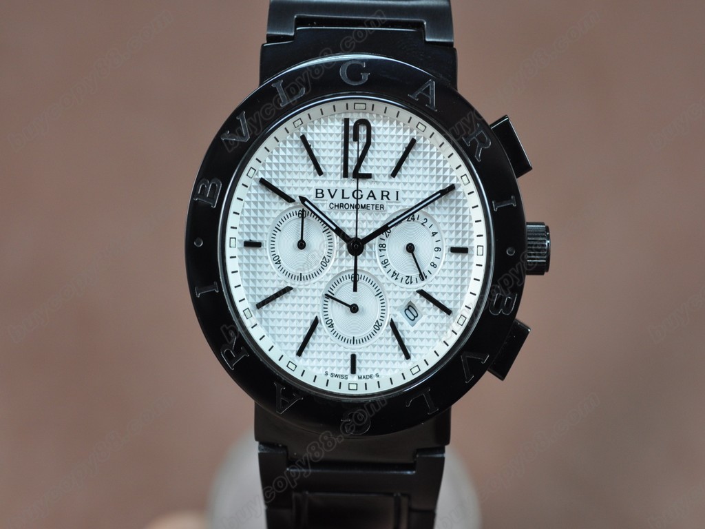 寶格麗【男性用】 Bvlgari Bvlgari PVD White Japan OS20 石英機芯搭載　4