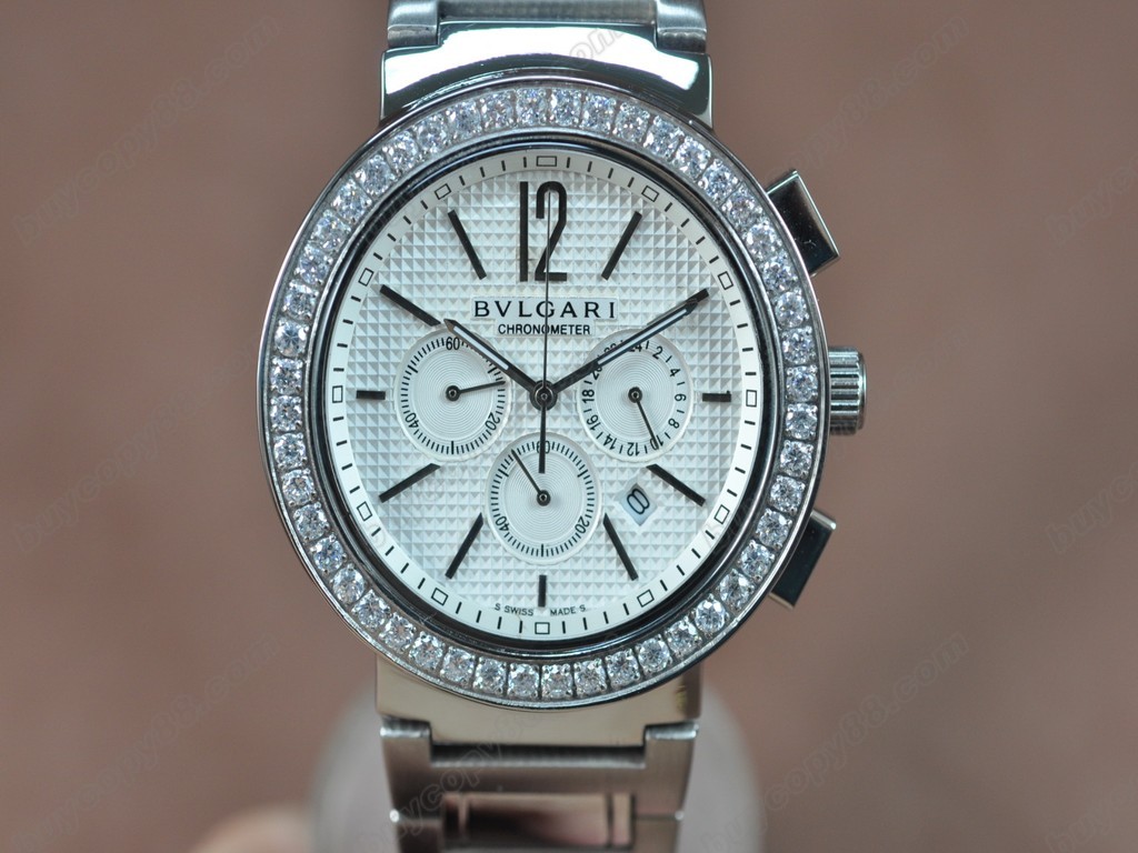 寶格麗【男性用】 Bvlgari Bvlgari SS/Diam White Japan OS20 石英機芯搭載　4