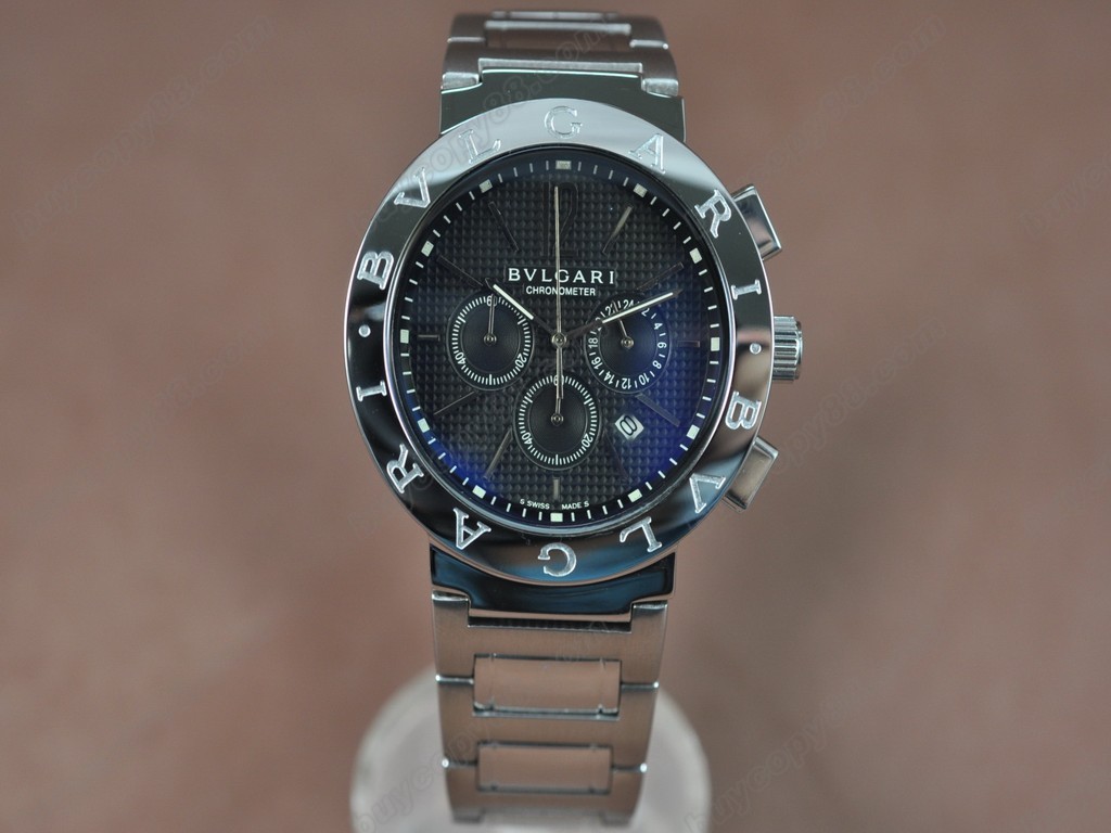 寶格麗【男性用】 Bvlgari Bvlgari SS Black Japan OS20 石英機芯搭載　6